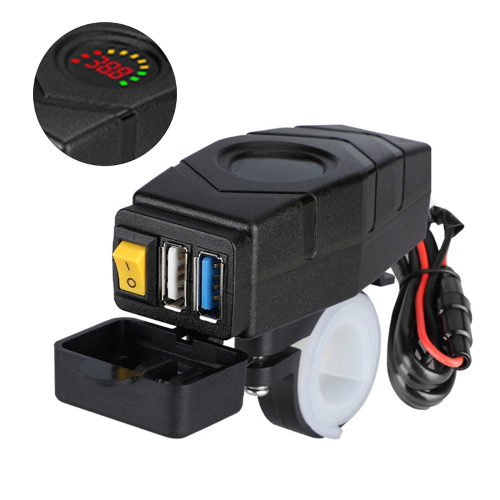Handlebar USB Charger 24V 36V 48V 60V QC3.0 Fast Charging Adapter Phone