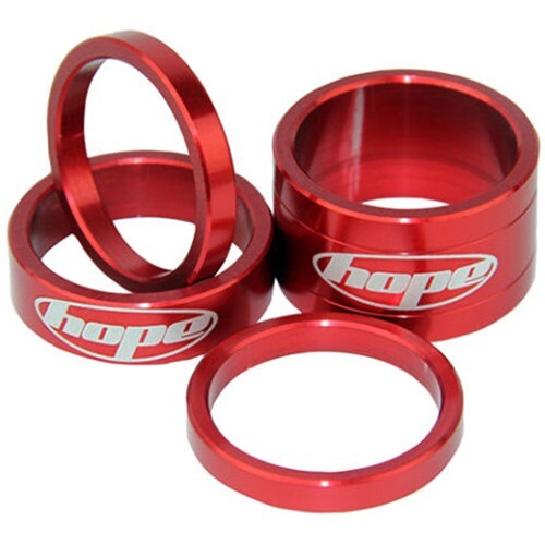 Hope Space Doctor 2x5mm 1x10mm 1x20mm Spacers For 1-1/8″ Steerer Red – New