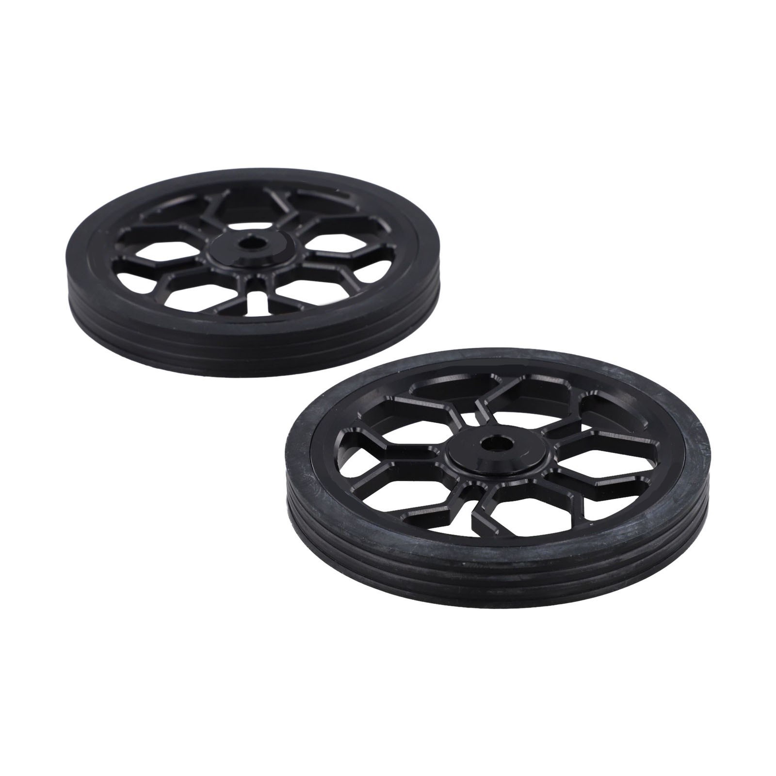 Set of 2 Folding Bike Easy Wheels 80mm Aluminum Alloy Rubber for Brompton