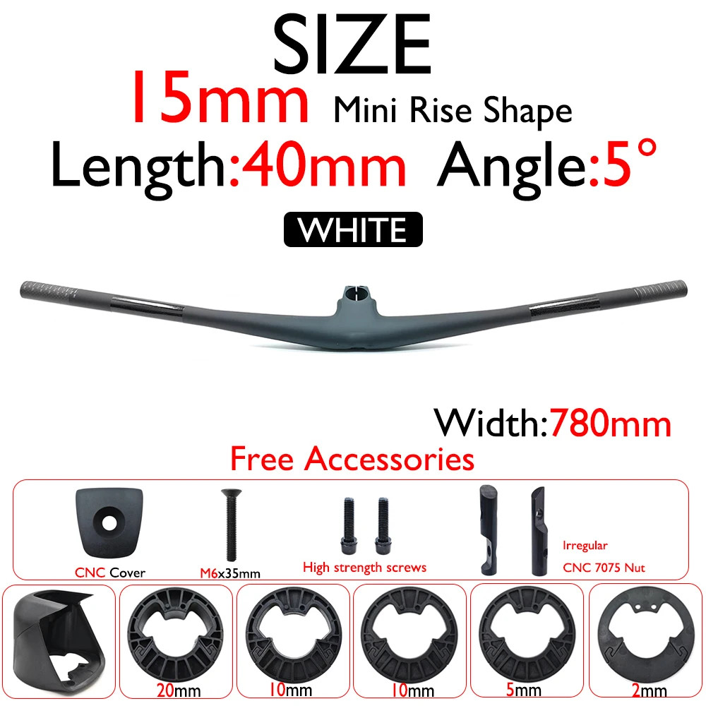 Full Carbon Integrated Mountain Bike Cockpit 15mm 25mm Mini Rise Handlebar