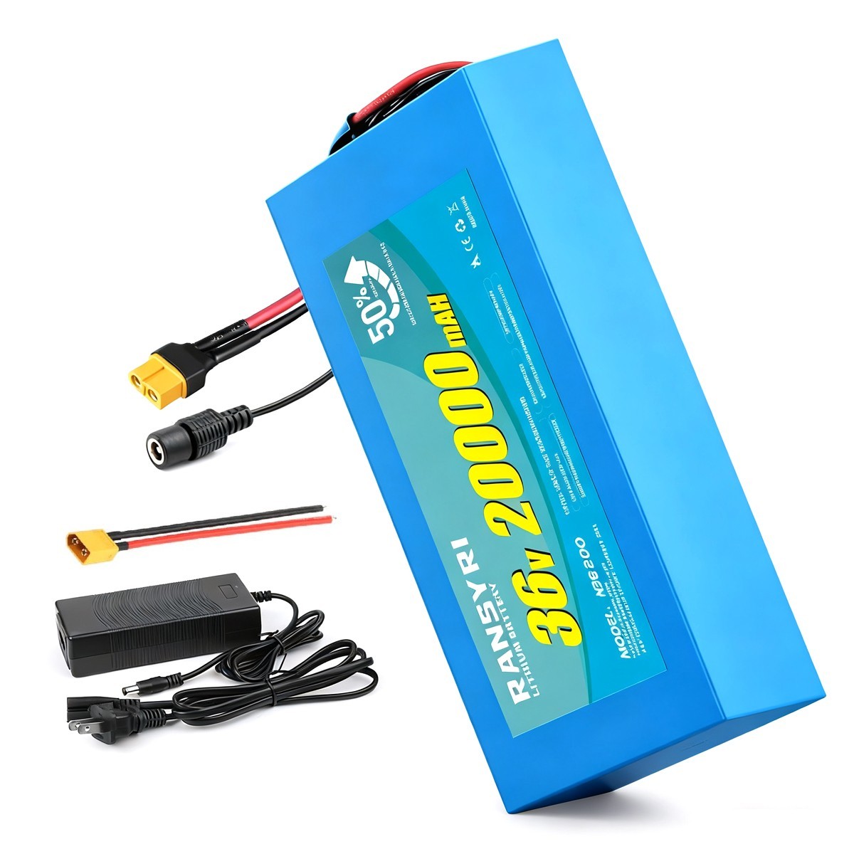 Blue 36V 48V li-ion Battery 10Ah 14Ah 20Ah Battery Pack & XT60 connector