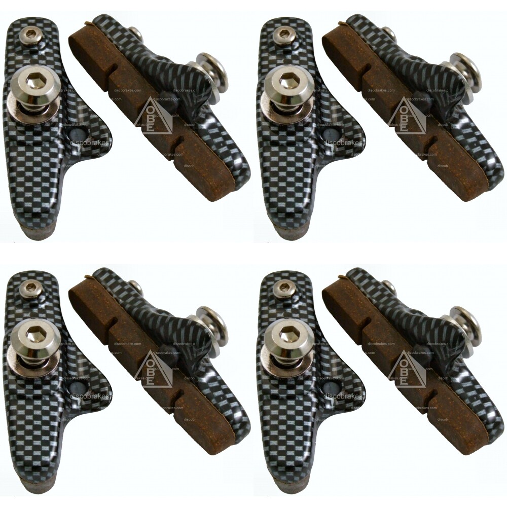4Pairs Shimano Dura-Ace Ultegra Compat Carbon Ano Holder + Carbon Rim Brake Pads