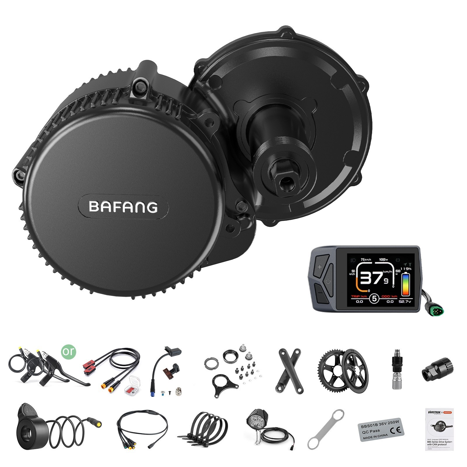 36V 48V 500W68-73mm BAFANG Mid Drive BBS02B Motor EBike Conversion Kits