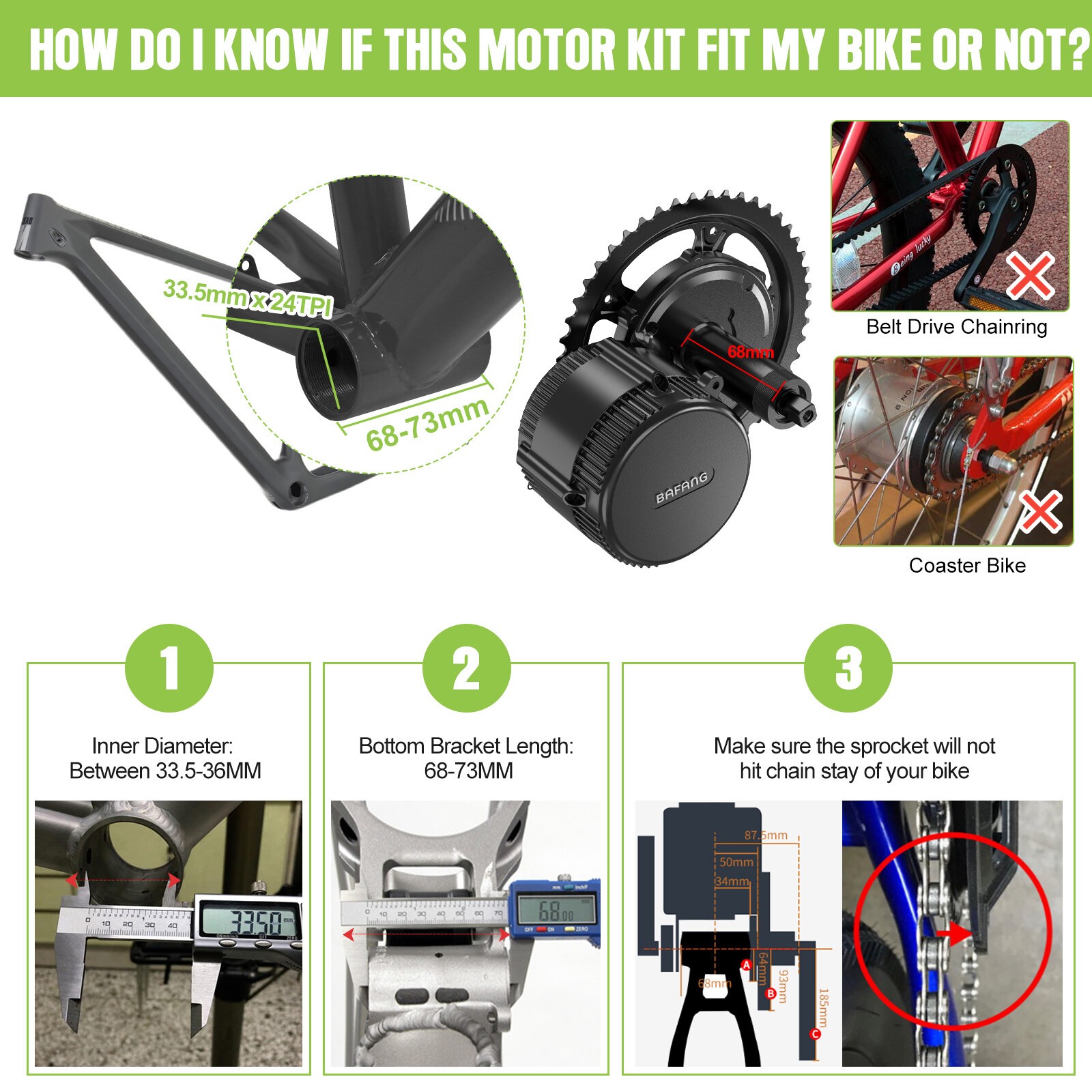 48V/52V1000W BBS02B BBSHD Bafang Mid Motor DIY Conversion Kits For Electric Bike