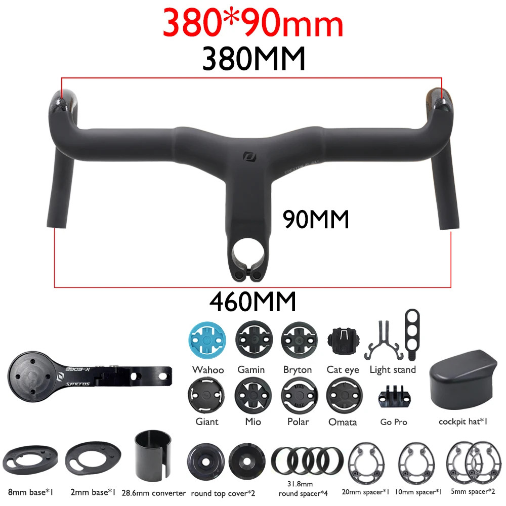 Carbon Gravel Road Bike Handlebar 31.8mm Di2 380-440mm with Computer Mount