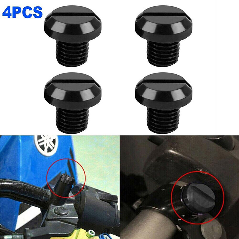 4pcs Motorcycle Mirror Blanking Plugs Screws Cover M8 x 1.25 Universal