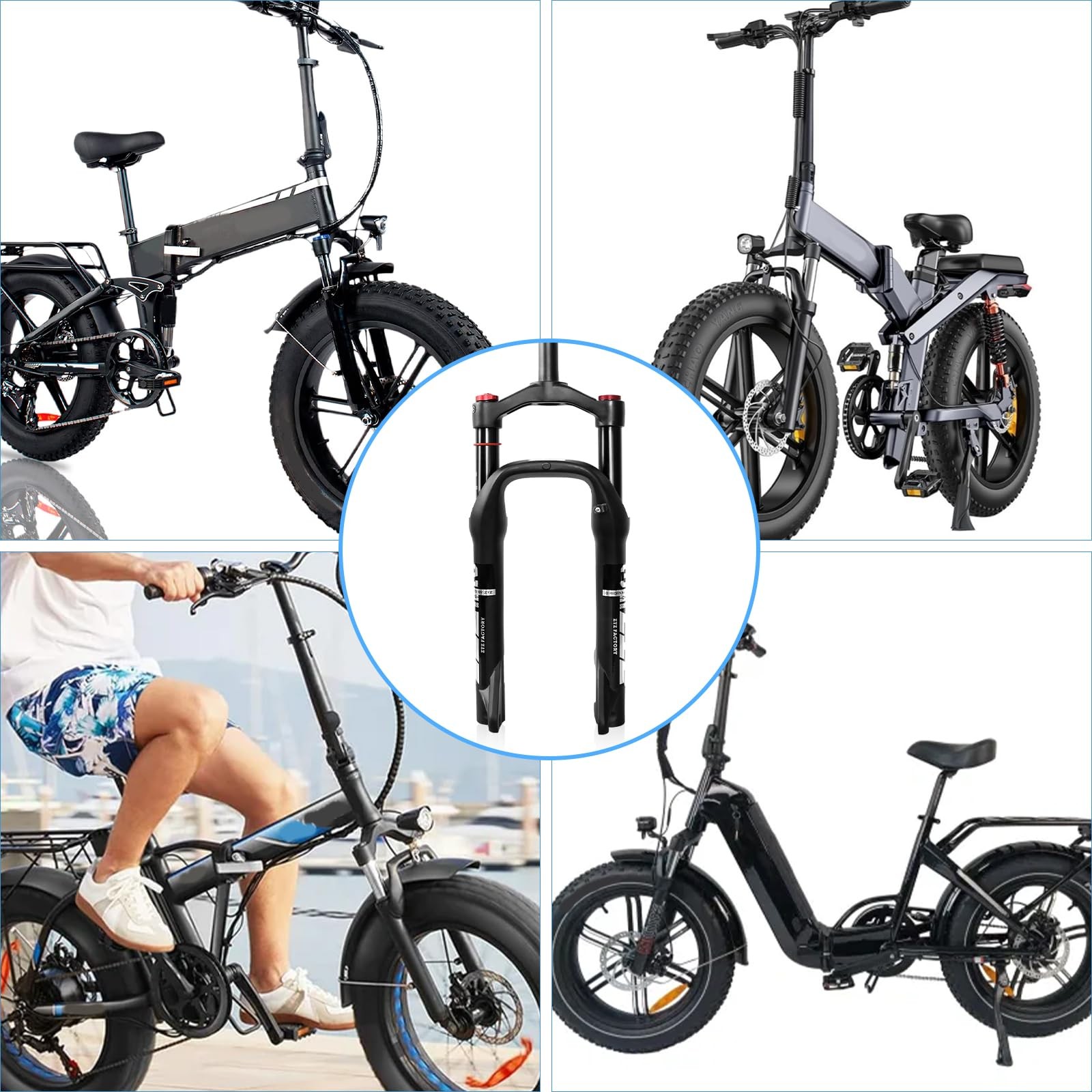 ZTZ 20 * 4.0 inch Fat Air Suspension Fork – 130mm Travel, 135mm Spacing Hub, 9mm