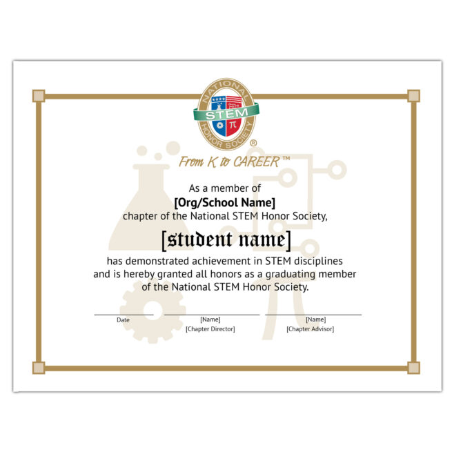 NSTEM Graduation Certificate