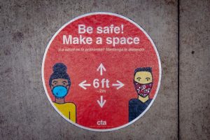 6 Feet of Space Sign 