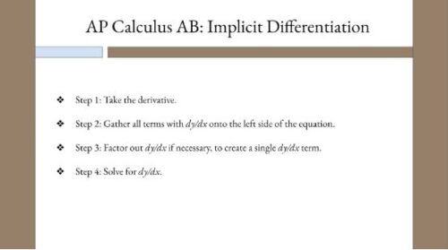 AP Calculus AB: Implicit Differentiation – Stage Site