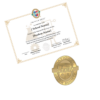 customizable certificate with medal.
