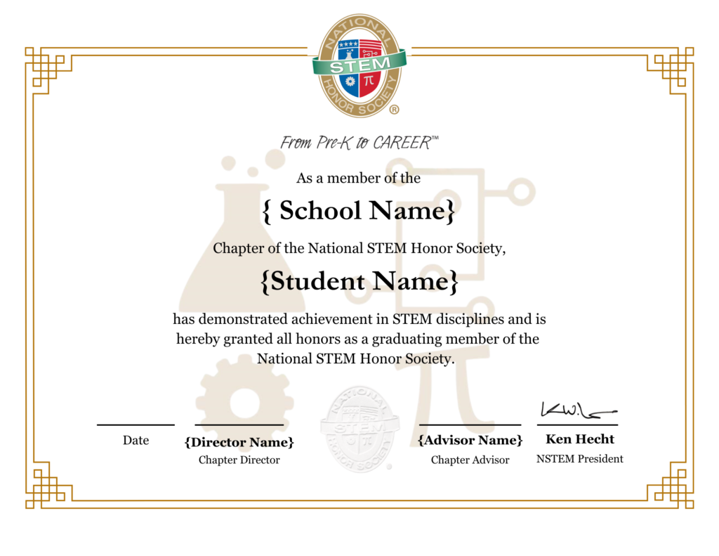 National STEM™ Honor Society Custom Graduation Certificates National STEM™ Honor Society Custom Graduation Certificates