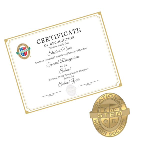 Certificate (Not customizable) with membership pin