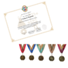 certificate (not customized) and neck medals in nstem colors
