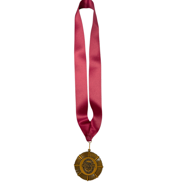Olympic style medal in red color