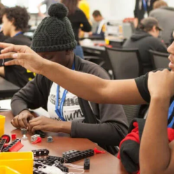Boy doing robotics